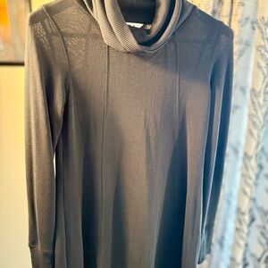 CAbi Black Cowl Neck Swing Mini Dress